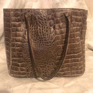 Leather crocodile pattern Italian made